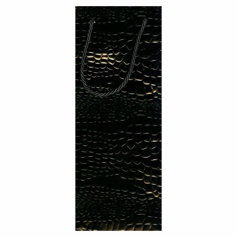 Crocodile Wine &amp; Bottle Gift Bag in Black - 1 Each