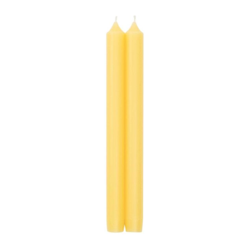 Straight Taper 10" Candles in Yellow - 2 Candles Per Package
