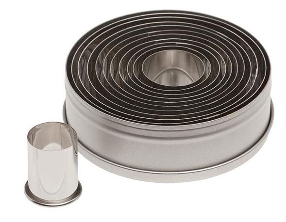 11 Piece Plain Round Cutter Set