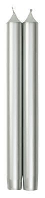 Straight Taper 10" Candles in Silver - 2 Candles Per Package