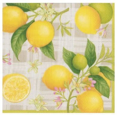 Citron Paper Cocktail Napkins - 20 Per Package