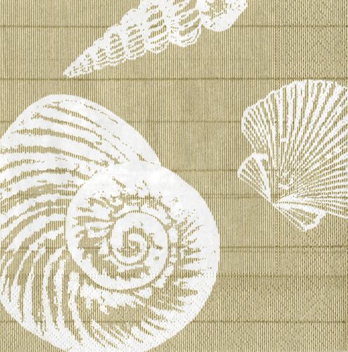Shells Paper Cocktail Napkins in Sand - 20 Per Package