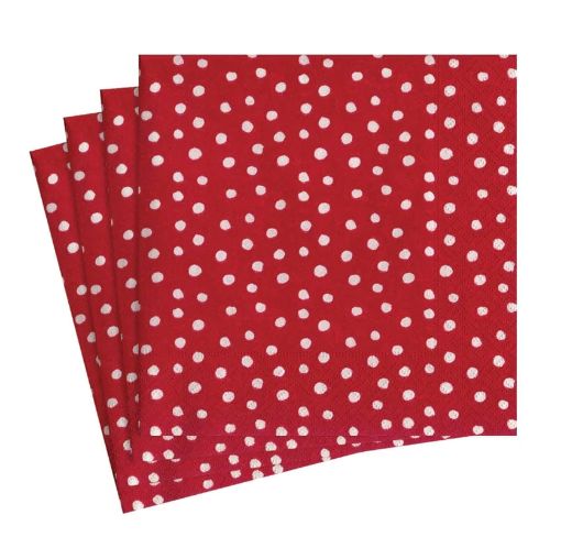 Small Dots Paper Cocktail Napkins in Red - 20 Per Package