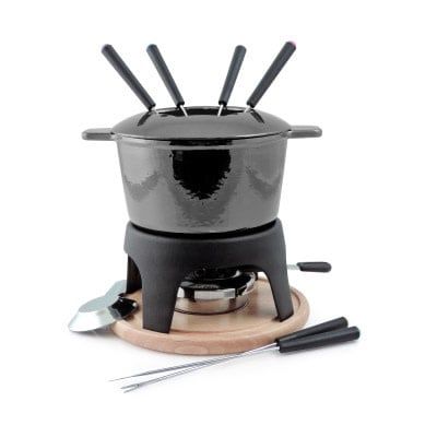 Sierra Cast Iron Fondue Set Black