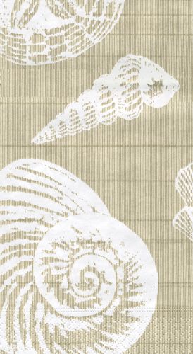 Shells Paper Guest Towel Napkins in Sand - 15 Per Package