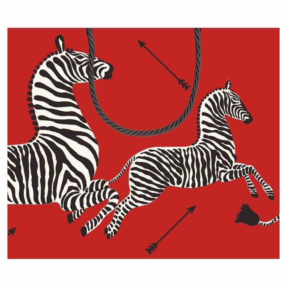 Zebras Large Gift Bag in Red - 1 Each