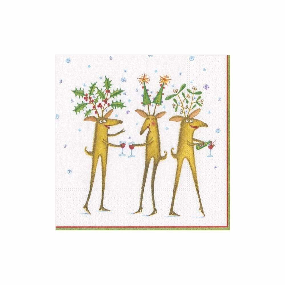 Reindeer Cheers Paper Cocktail Napkins - 20 Per Package