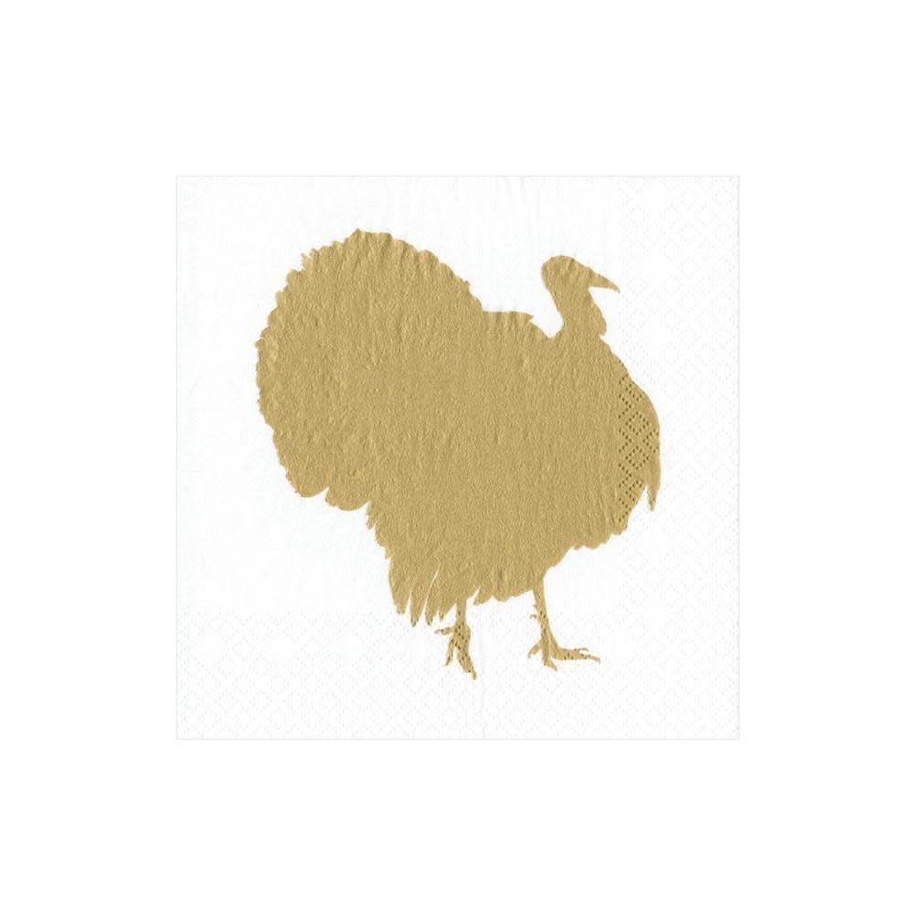Turkey Fan Paper Cocktail Napkins - 20 Per Package