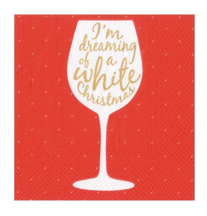 Caspari Wine Christmas Paper Cocktail Napkins - 20 Per Package W