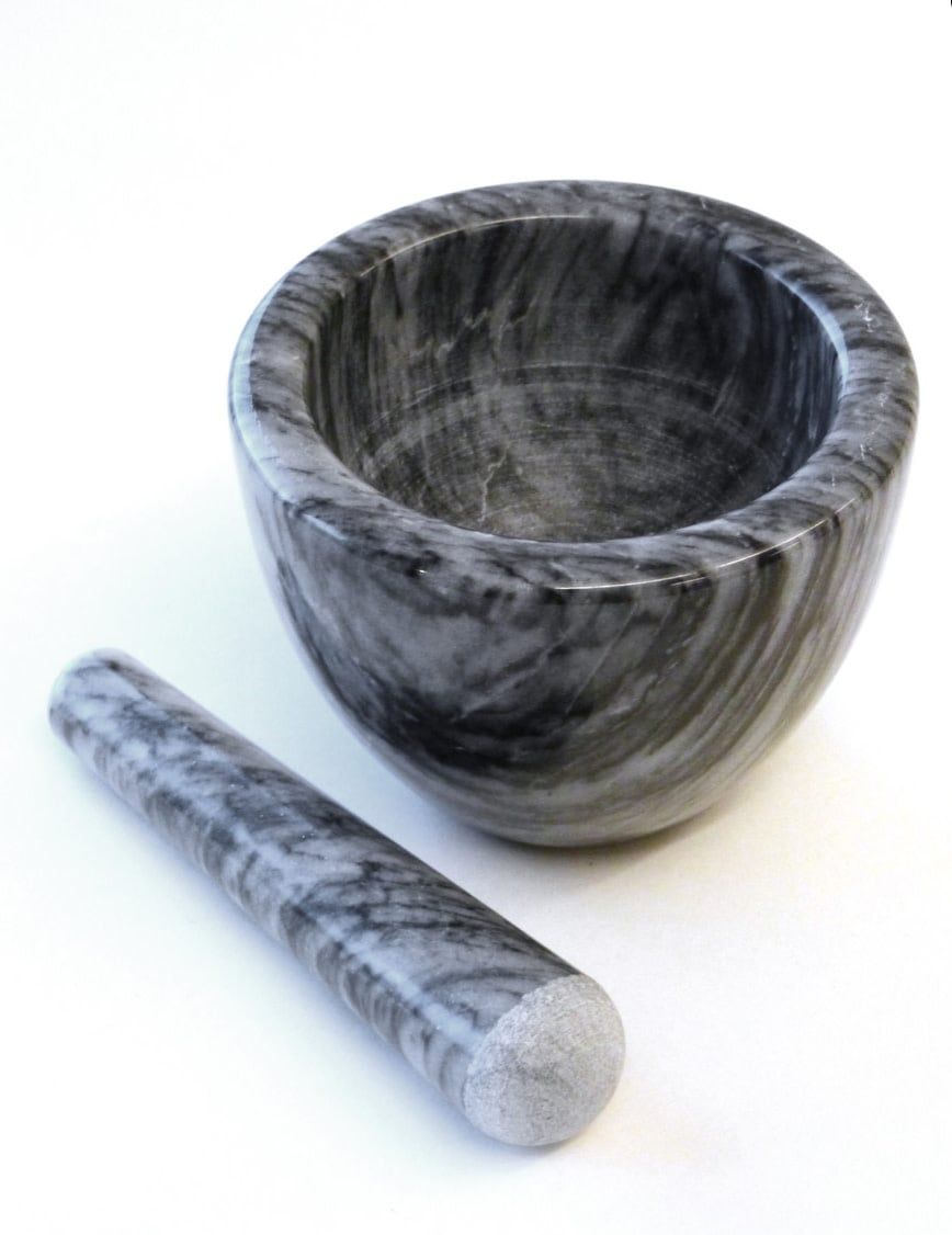 Mortar &amp; Pestle grey marble