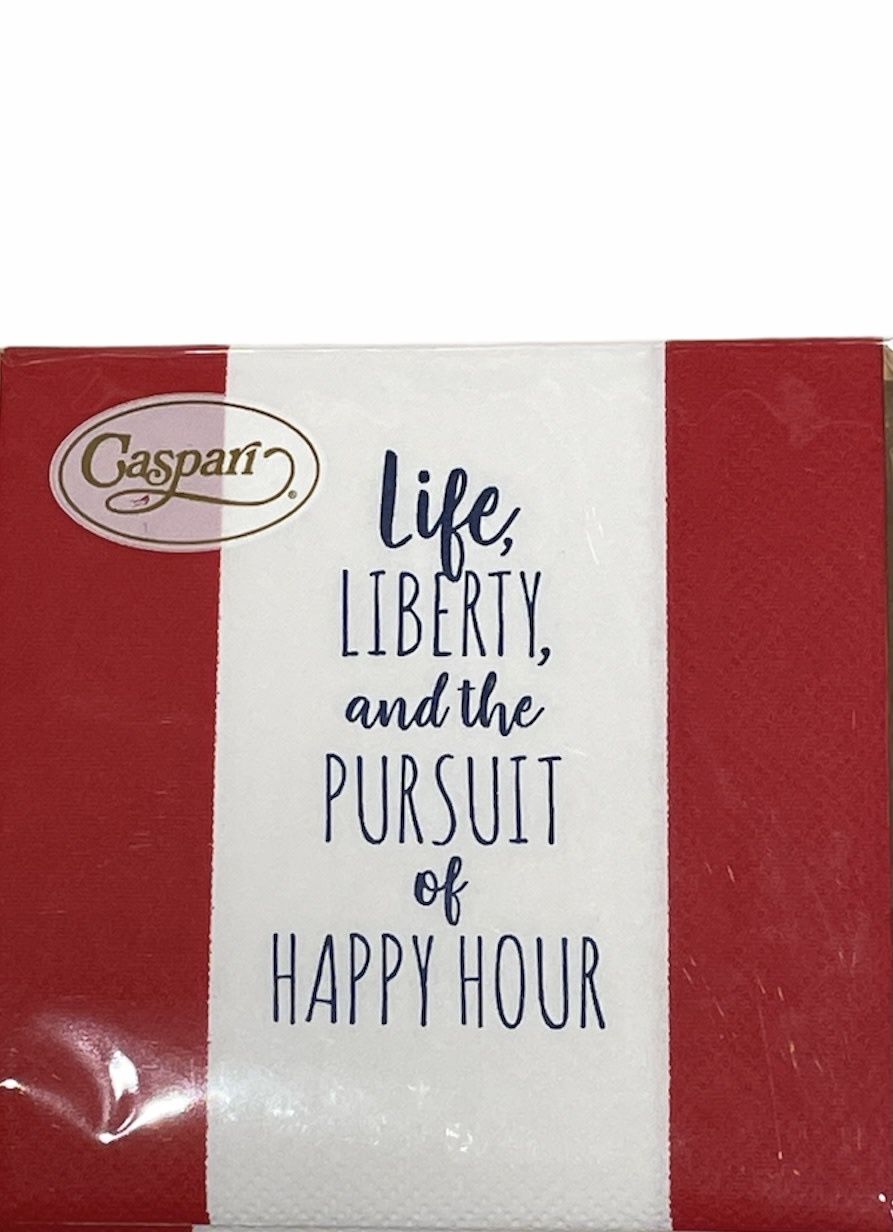 Life Liberty &amp; the Pursuit of Happy Hour Cocktail Napkins - 24 per package