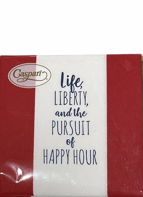 Life Liberty &amp; the Pursuit of Happy Hour Cocktail Napkins - 24 per package