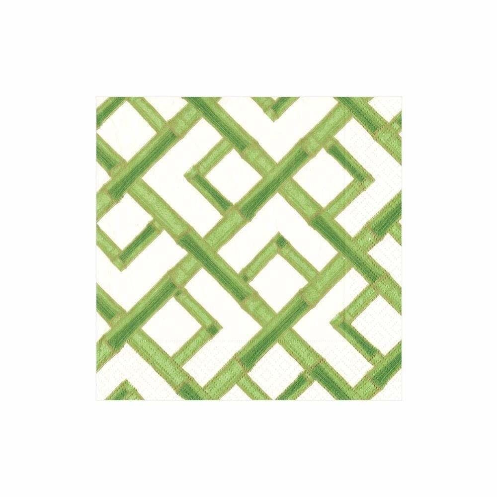 Bamboo Paper Cocktail Napkins in Green - 20 Per Package