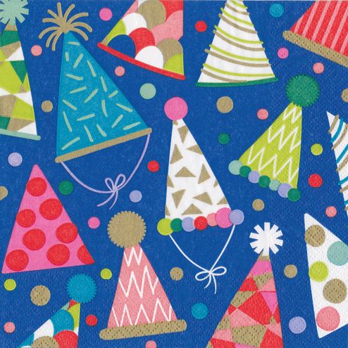 Party Hats Paper Cocktail Napkins - 20 Per Package