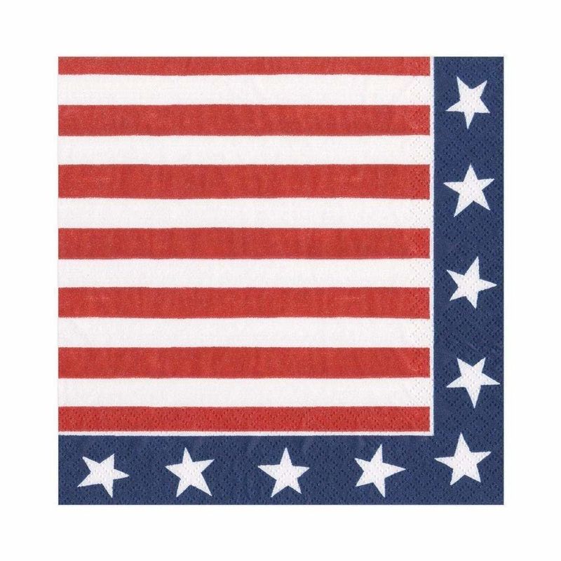Red, White &amp; Blue Paper Luncheon Napkins - 20 Per Package