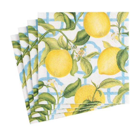 Seville Paper Cocktail Napkins in Ivory - 20 Per Package