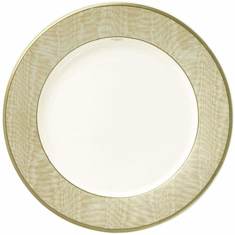 Moiré Paper Dinner Plates in Gold - 8 Per Package