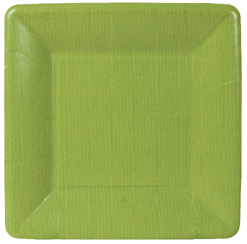 Grosgrain Square Paper Salad &amp; Dessert Plates in Moss Green - 8 Per Package