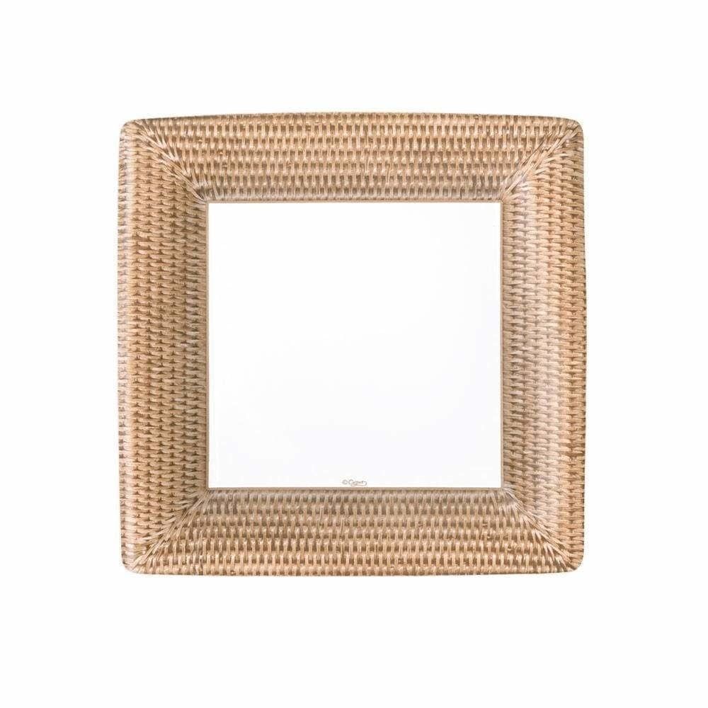 Rattan Square Paper Salad &amp; Dessert Plates - 8 Per Package