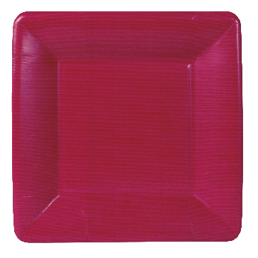 Grosgrain Square Paper Salad &amp; Dessert Plates in Rose - 8 Per Package