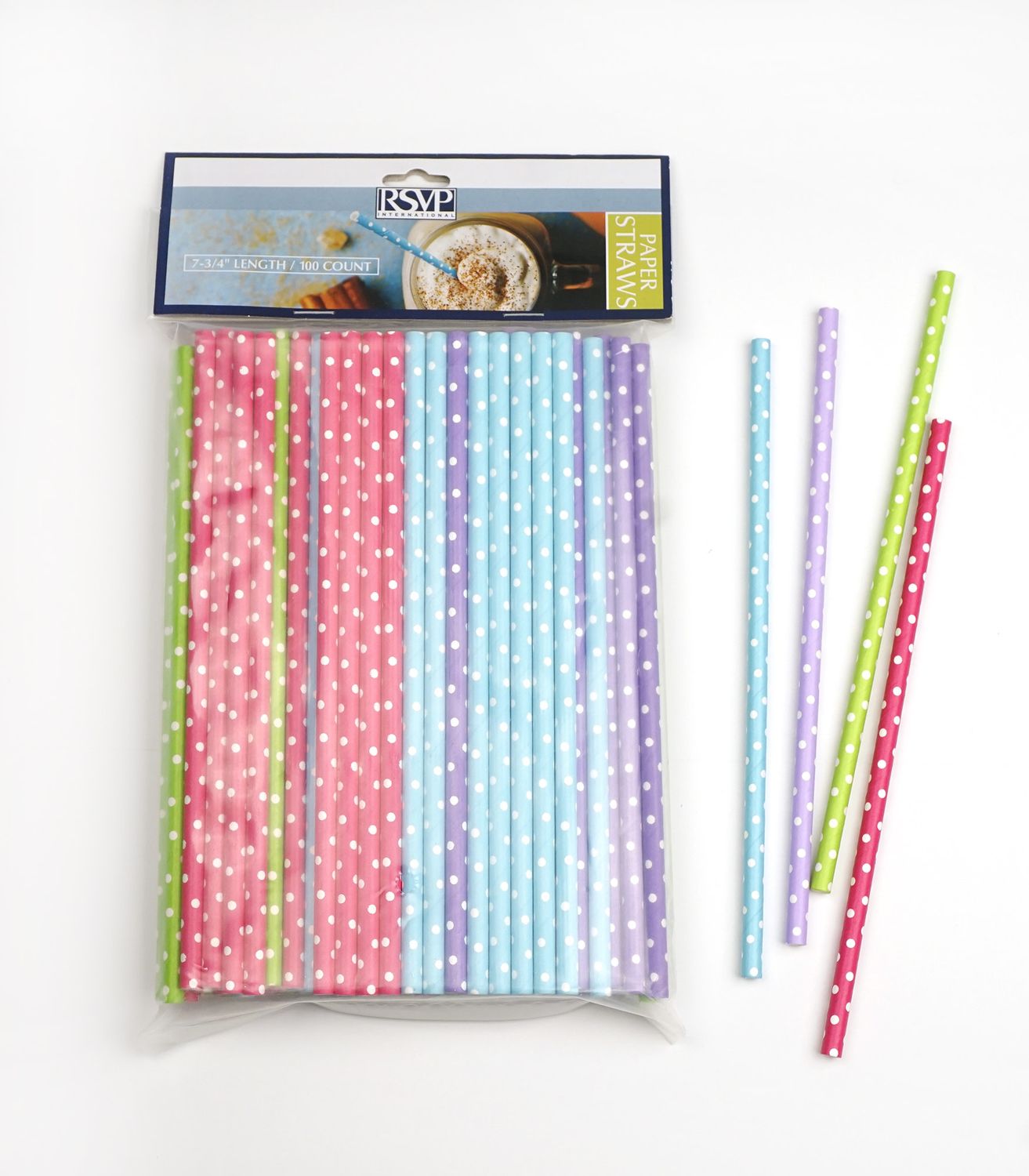 Paper Straw Dotted - 100 Ct.