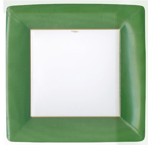 Grosgrain Paper Dinner Plates in Hunter Green - 8 Per Package