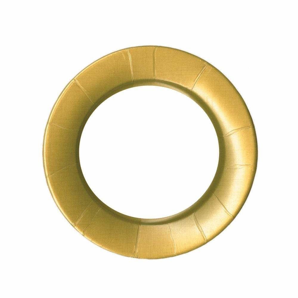Linen Border Paper Salad &amp; Dessert Plates in Gold - 8 Per Package