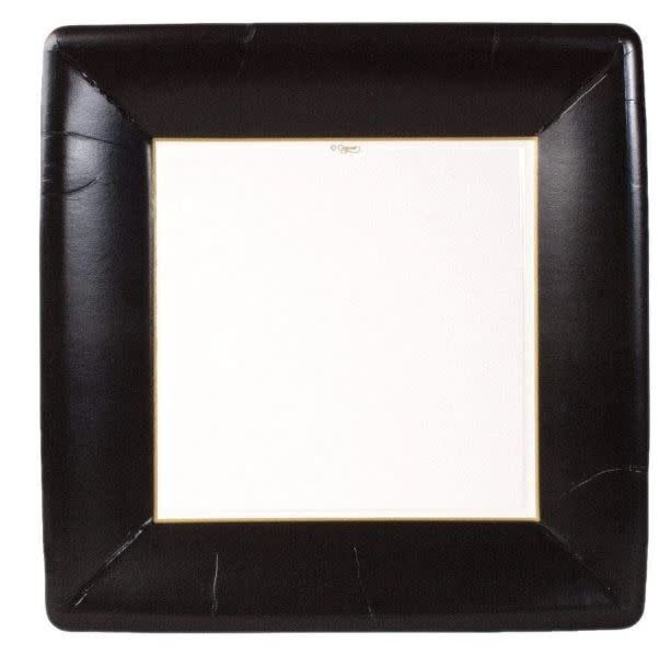 Grosgrain Square Paper Dinner Plates in Black - 8 Per Package