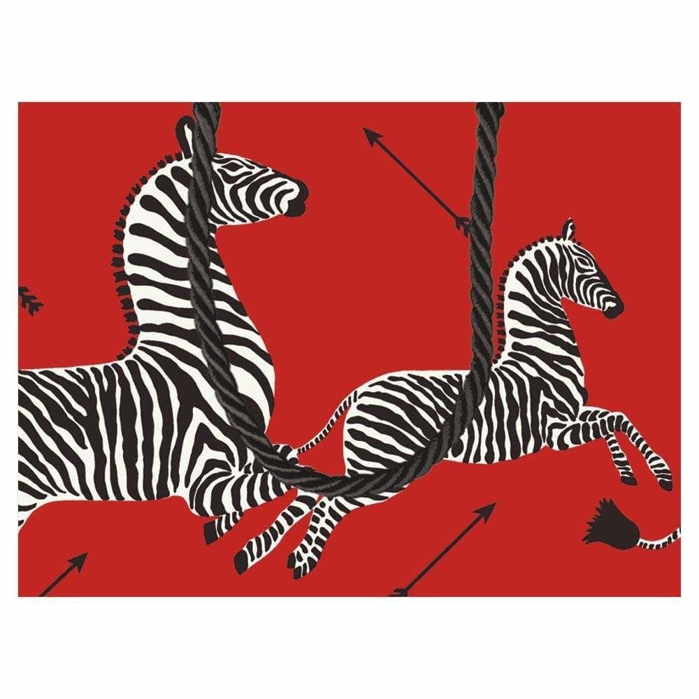 Zebras Small Gift Bag in Red - 1 Each
