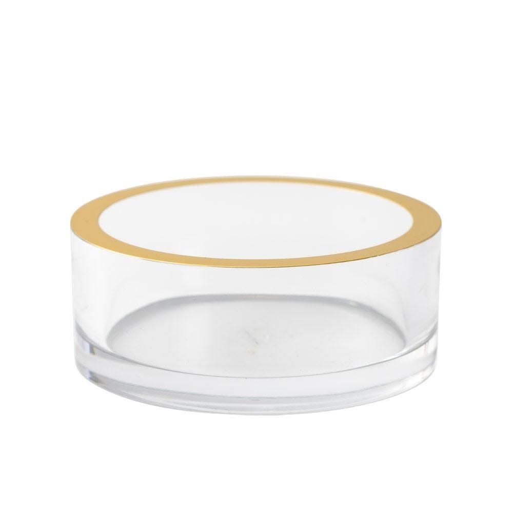 Acrylic Wine Bottle Coaster in Clear with Gold Rim - 1 Each