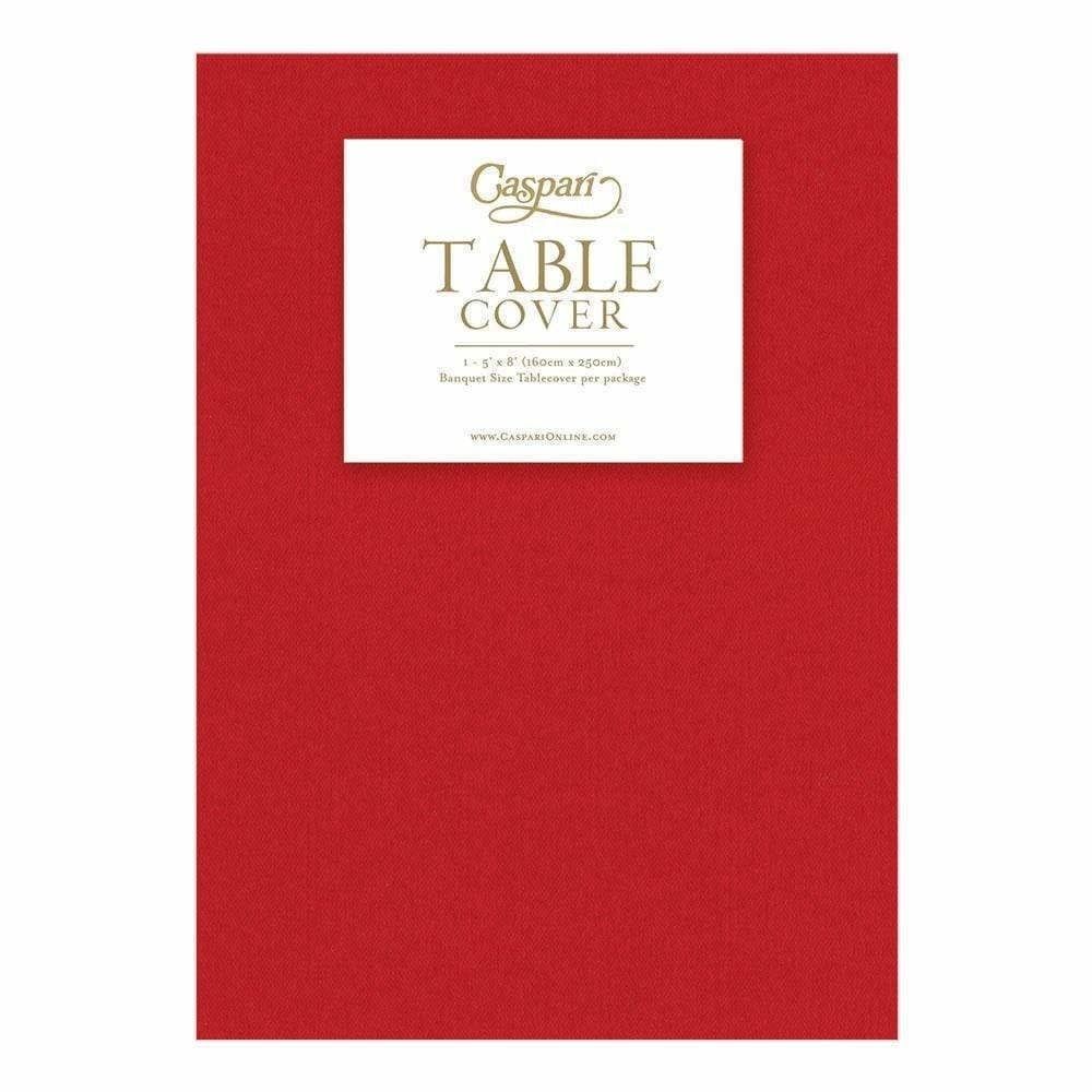 Paper Linen Solid Table Cover in Red - 1 Each