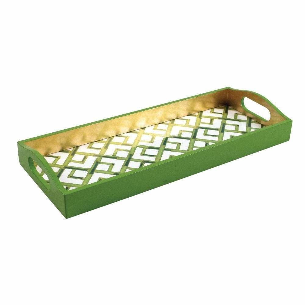Bamboo Lacquer Bar Tray in White - 1 Each