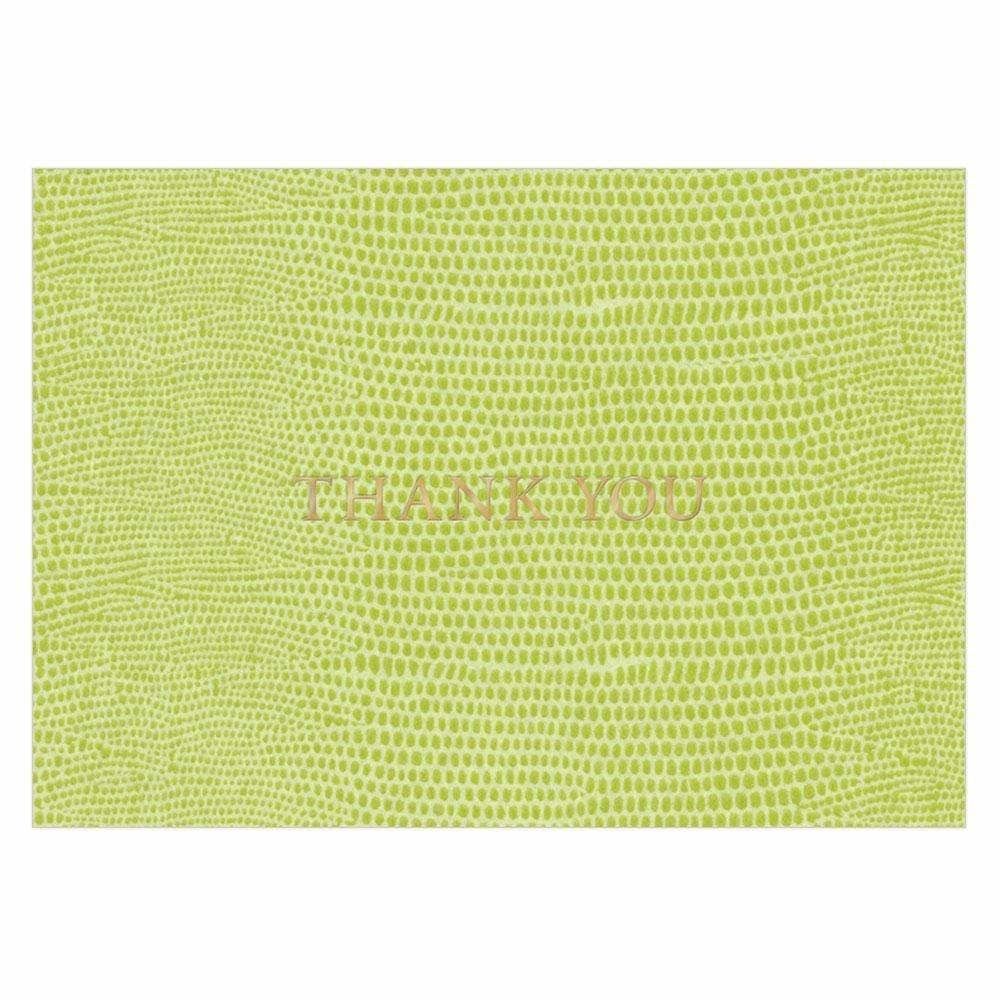 Lizard Thank You Notes in Green - 6 Note Cards &amp; 6 Envelopes