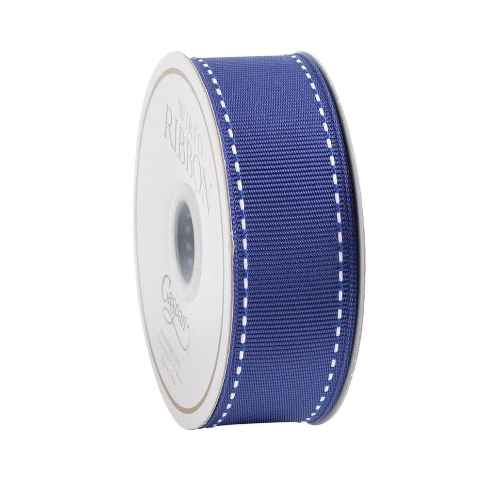 Marine Blue &amp; White Grosgrain Ribbon - 9 Yard Spool