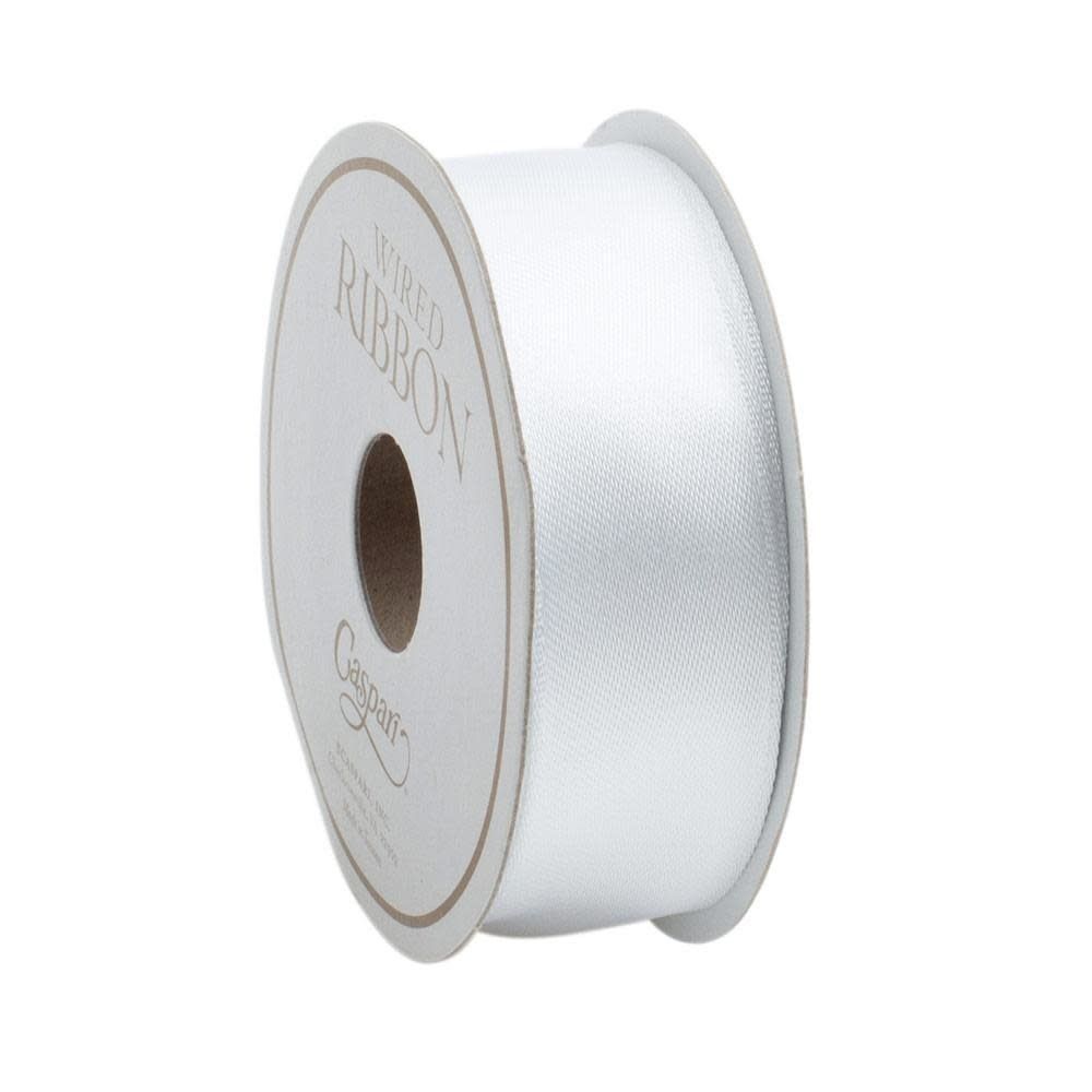 Narrow Solid White Satin Ribbon - 8 Yard Spool