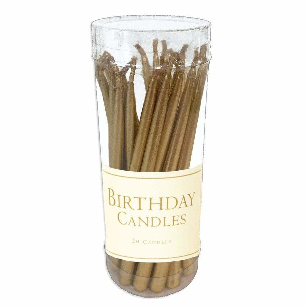 Birthday Candles in Gold - 20 Candles Per Box