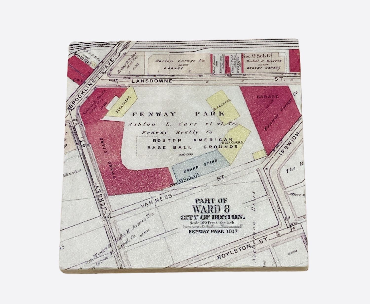 Map of Fenway Marble Coaster
