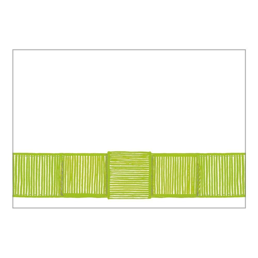 Ribbon Border Place Cards in Green - 8 Per Package