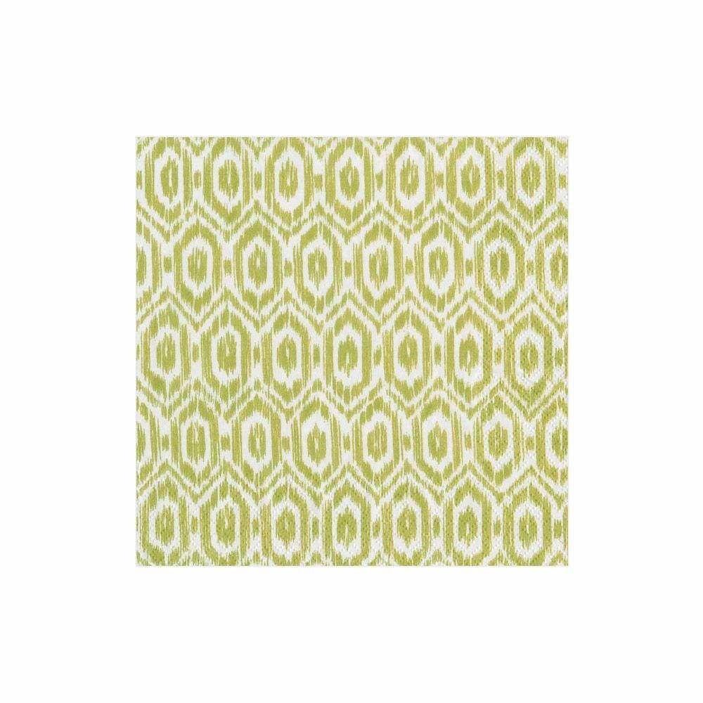 Amala Ikat Paper Cocktail Napkins in Green - 20 Per Package