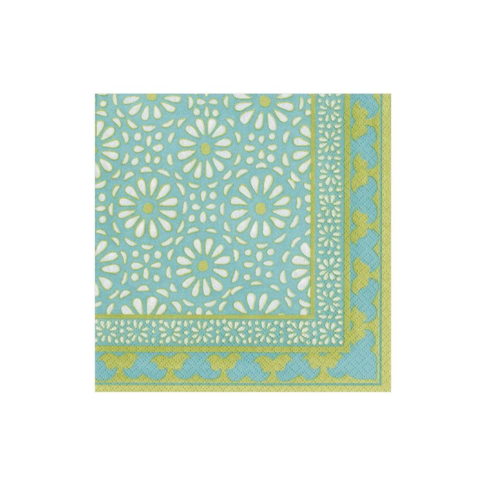 Alhambra Paper Cocktail Napkins in Turquoise - 20 Per Package
