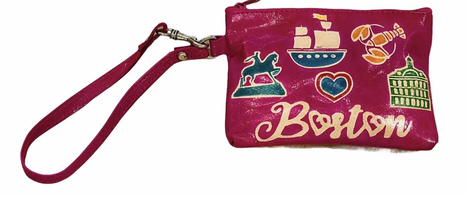 Leather Boston Wristlet