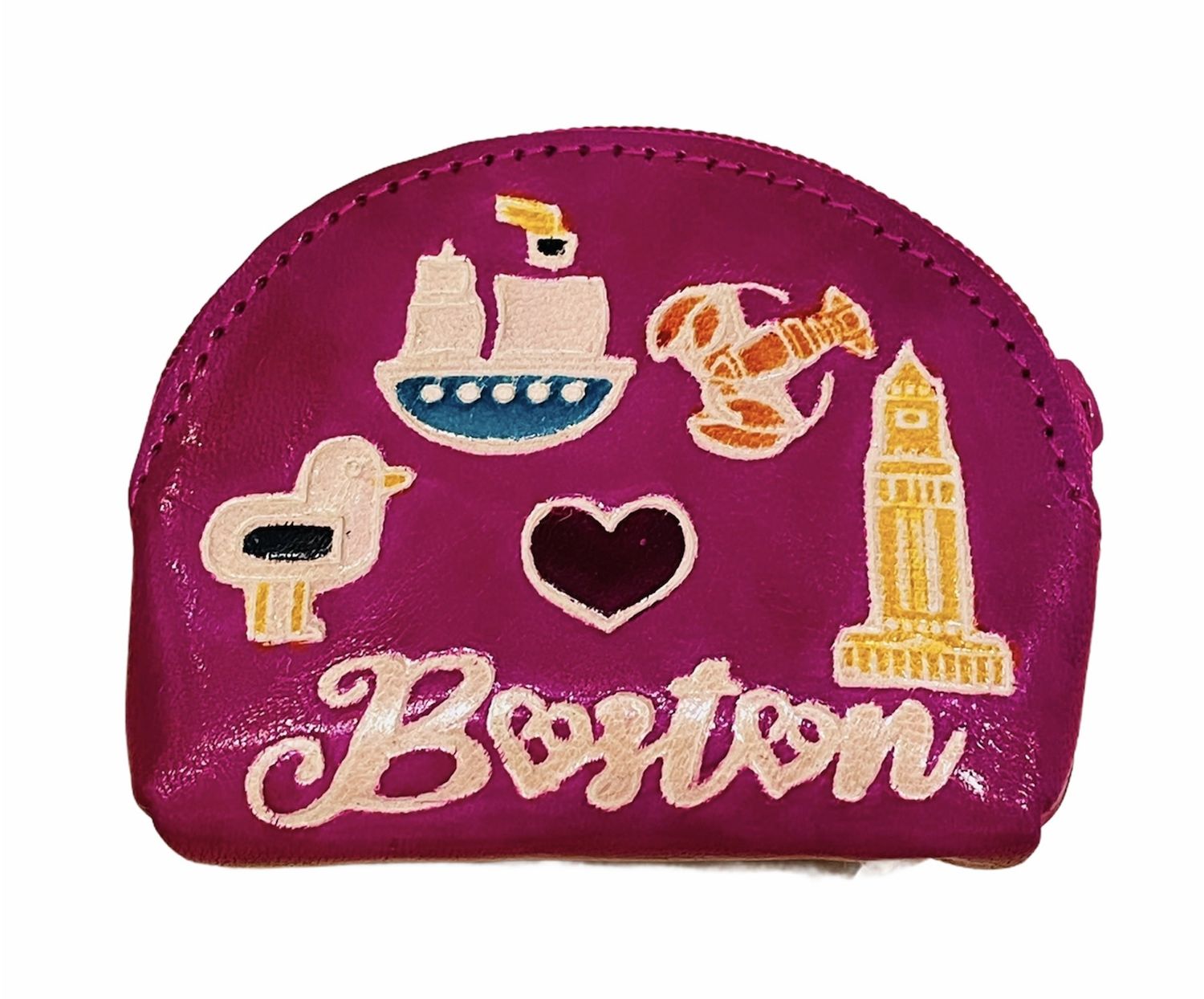 Leather Boston Coin Purse