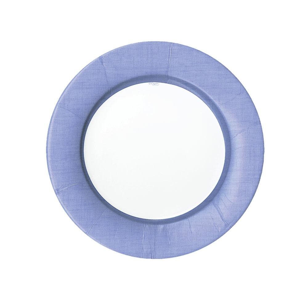 Linen Border Paper Salad &amp; Dessert Plates in Lavender - 8 Per Package