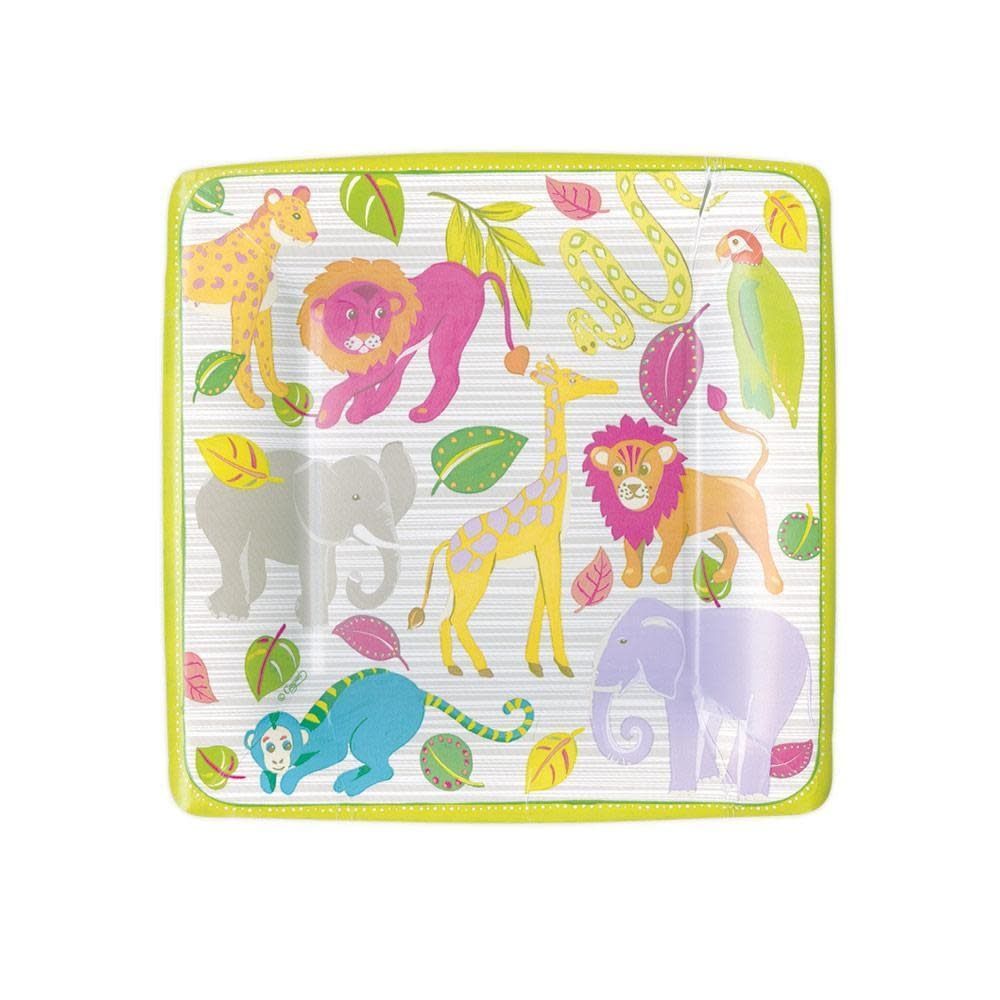Madagascar Square Paper Salad &amp; Dessert Plates - 8 Per Package