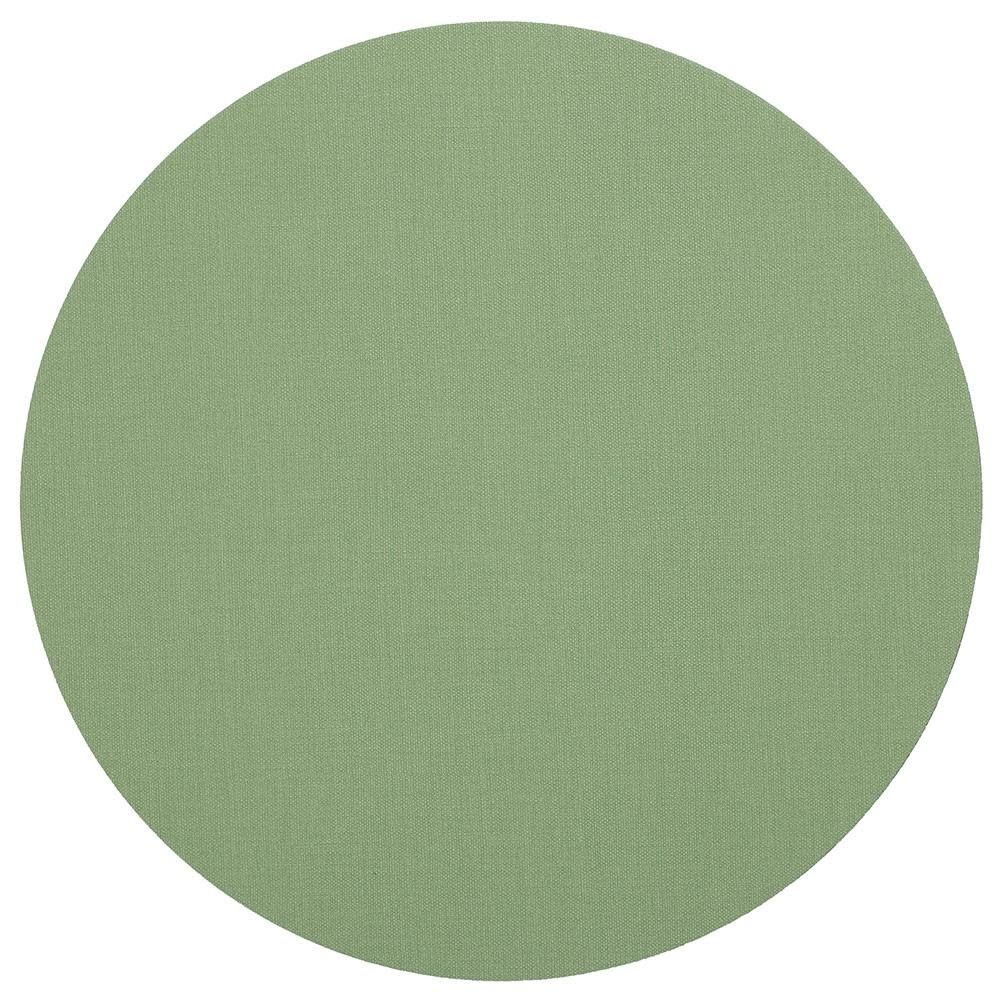 Classic Canvas Round Felt-Backed Placemat in Moss Green - 1 Each