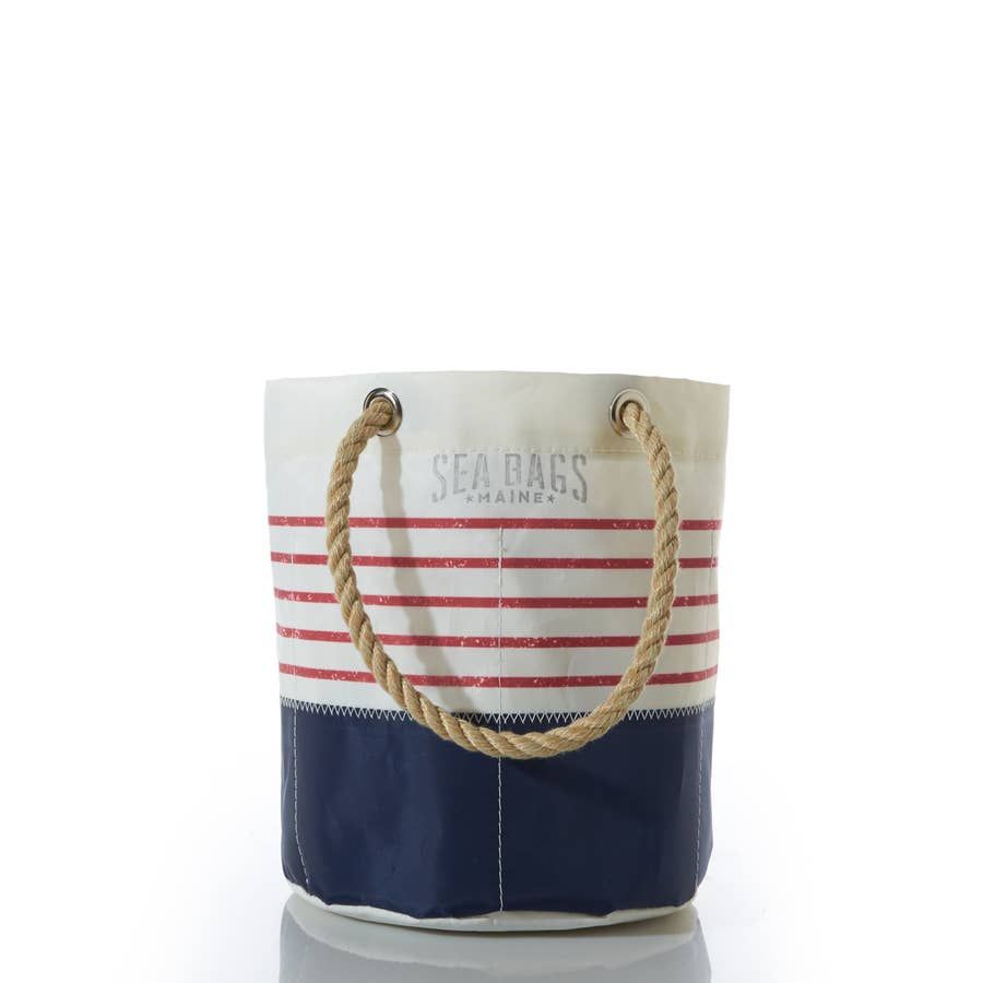 Beverage Bucket Bag - Red Mariner Stripe