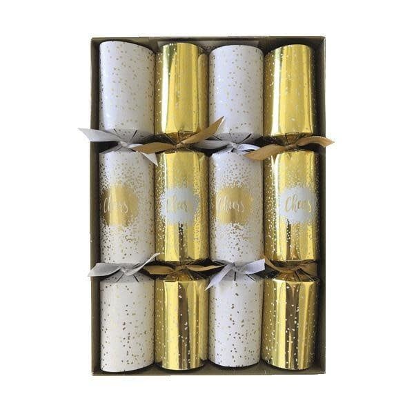 Cheers Celebration Christmas Crackers in Gold - 8 Per Box