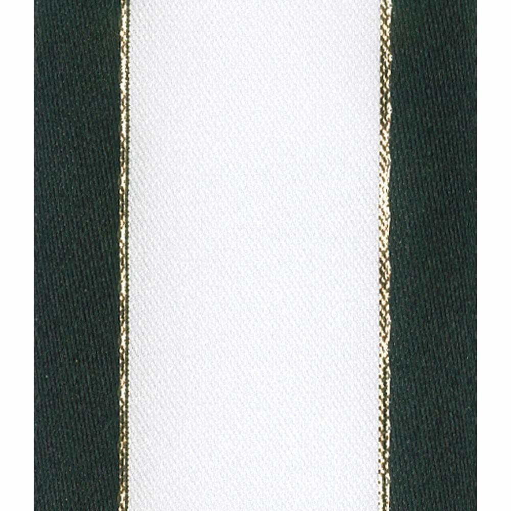 White with Black Border Wired Ribbon - 8 Yard Spool