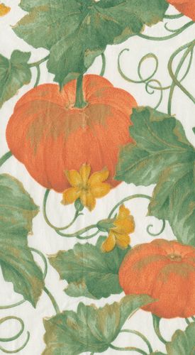 Heirloom Pumpkins in Ivory Paper Guest Towel Napkins in Green - 15 Per Package