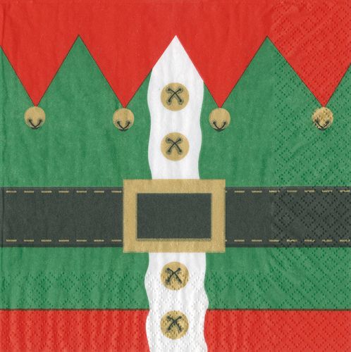 Elf Costume Paper Cocktail Napkins - 20 Per Package